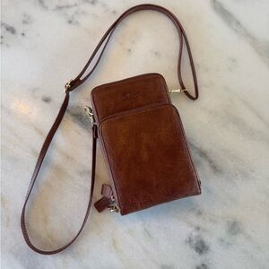 Brown Leather Crossbody Phone Bag